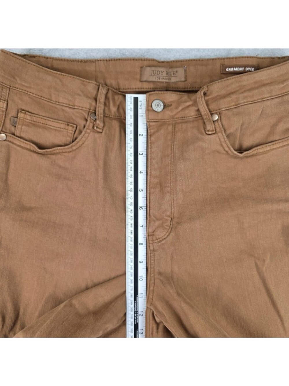 Judy Blue Flare Jeans Womens 16W Brown Stretch Denim Frayed Hem Plus Size - Picture 9 of 10